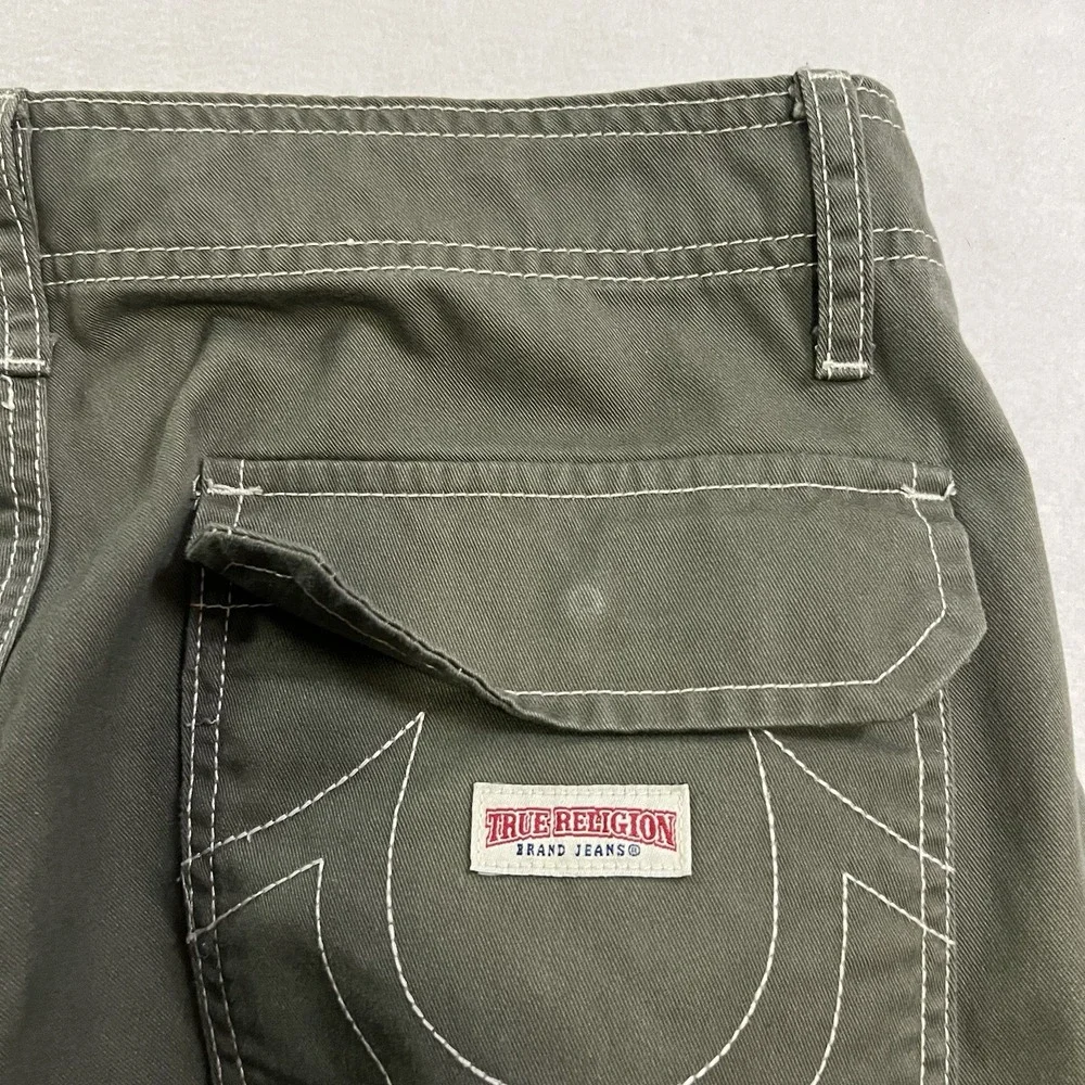 True Religion Cargo Pants Men's Size 32x31 Green Cargo Pockets Relaxed